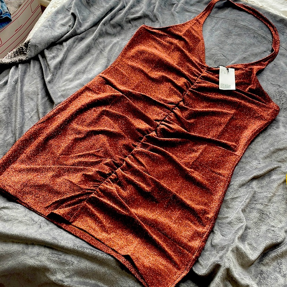Glittery halter dress